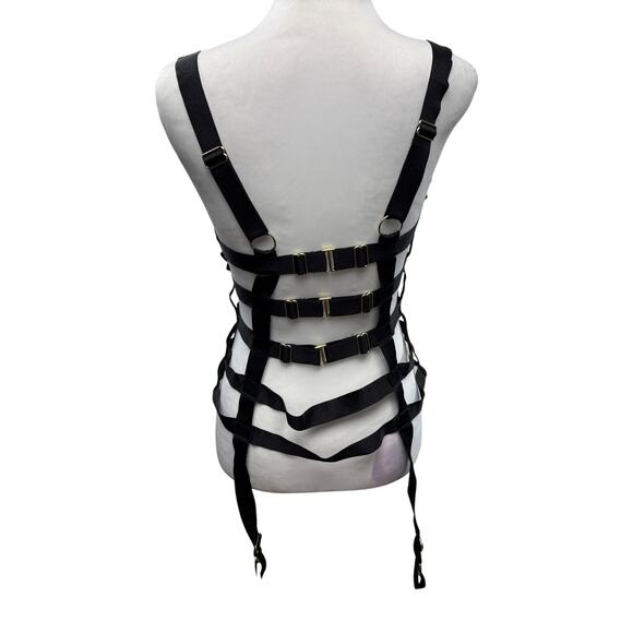 BlueBella Silchester Basque Cage Harness Corset Bustier Size 34C Stretchy - Picture 9 of 11